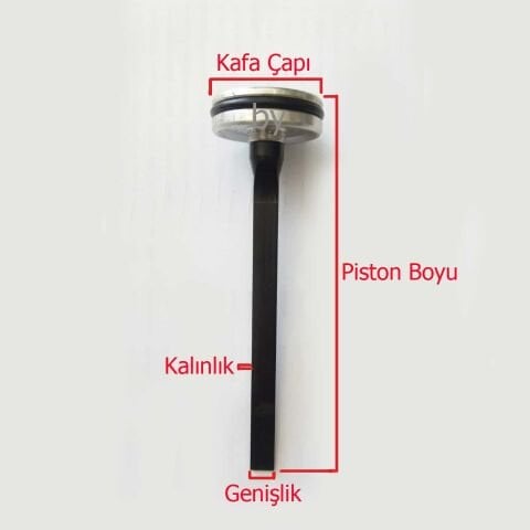 27 mm Piston HAVALI ÇİVİ ve ZIMBA TABANCASI PİSTONU 127 mm İçten Gezli 9240 ÇEKİÇ EİNHELL DTA 25/2- TC-PN 50