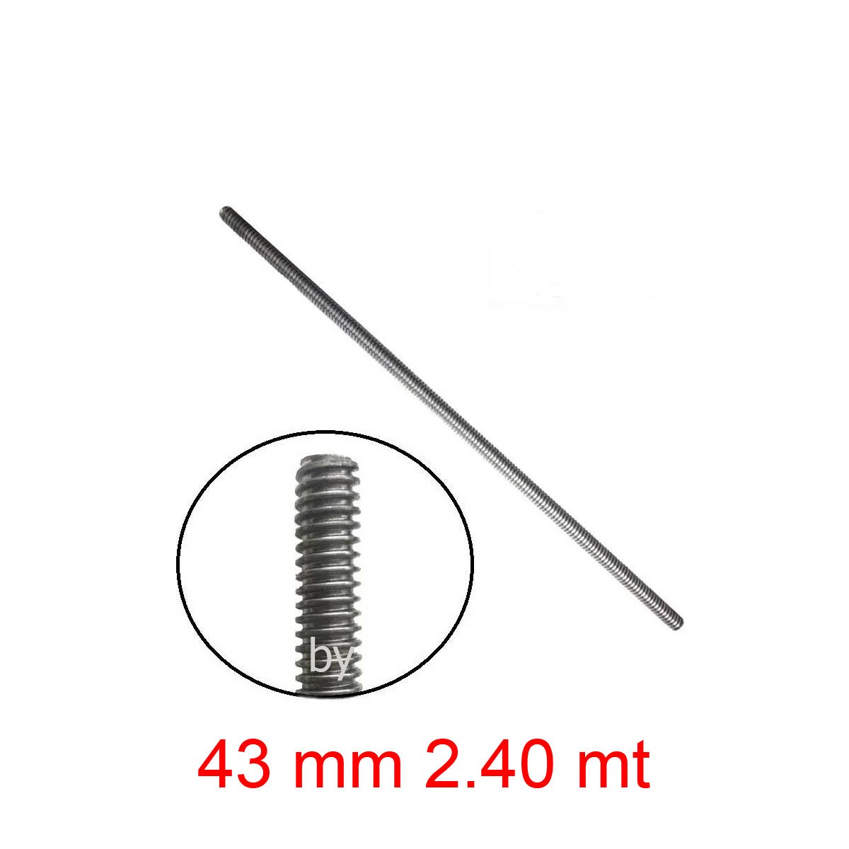 M43*6 TRAPEZ DİŞ GİJON 2.40 mt CİVATA DAMPER LİFT SU BARAJI AÇMA KAPAĞI (KARE DİŞ Arama için) GJON