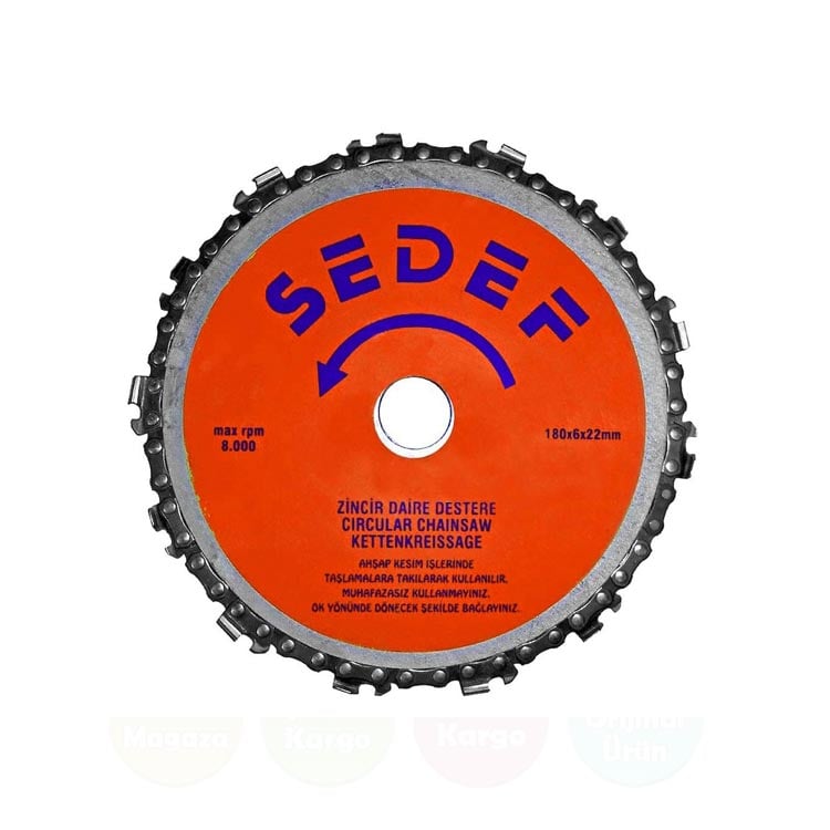SEDEF 180 mm ZİNCİRLİ AHŞAP DAİRE TESTERE Taşlama için