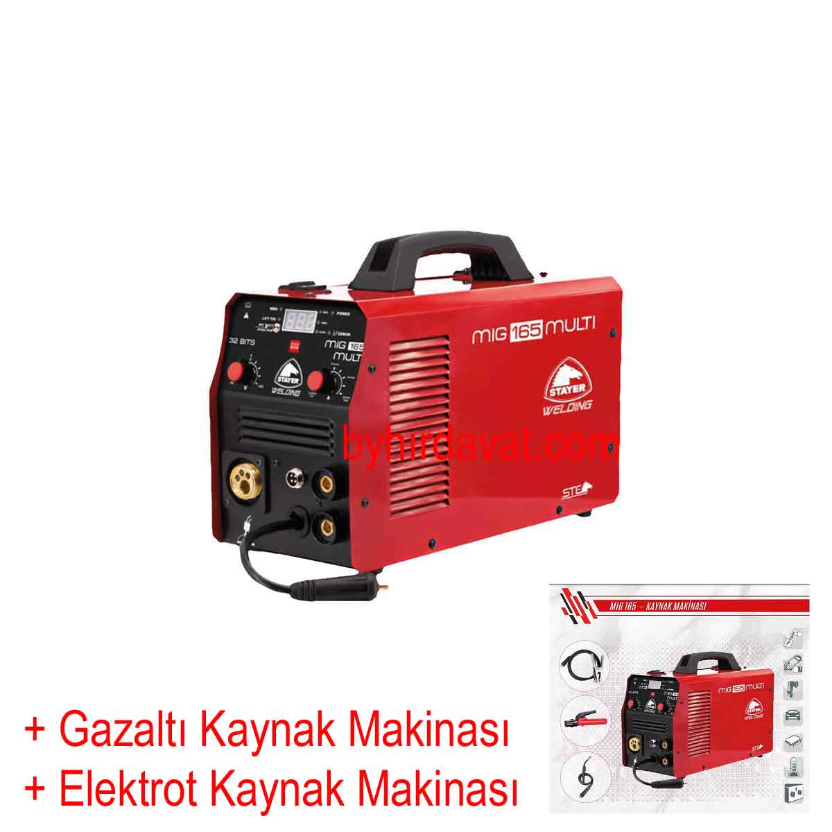 STAYER MIG 165 GAZALTI KAYNAK MAKİNASI 13 kğ Çanta Tip 220 Volt GAZ ALTI-TİG