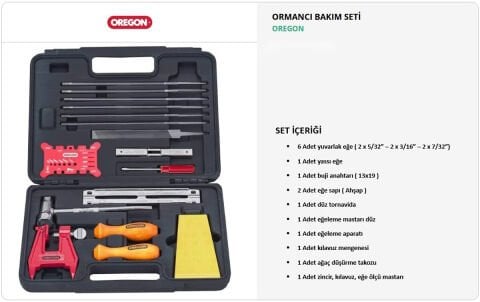 OREGON ORMANCI BAKIM SETİ EĞE APARATI 3/16-5/32-7/32 MOTORLU TESTERE ZİNCİR BİLEME APARATI KOLAY EĞELEME ARACI EYE APARATI 601981-200832