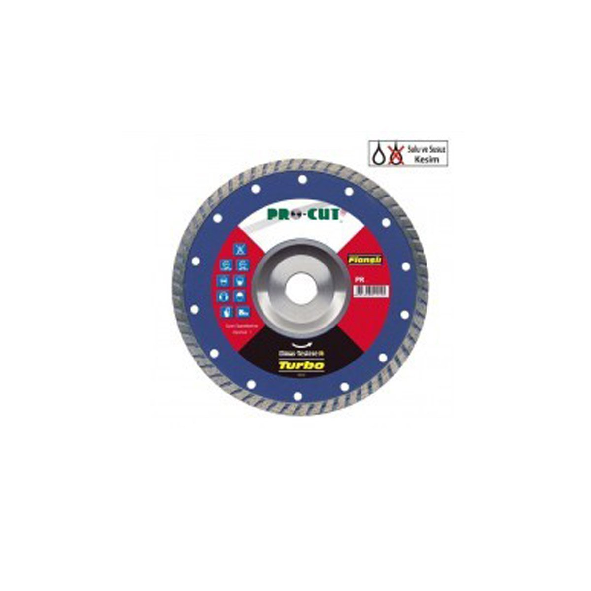 PRO-CUT 230 mm TURBO KANALLI ELMAS DAİRE TESTERE Flanşlı PR51116 PROCUT 230 ABF