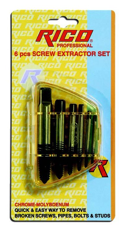 RİCO TERS DİŞ KILAVUZ 6 PCS SET RC3216 Kırılmış cıvata ve vidaları sökmek içindir SOL DİŞ