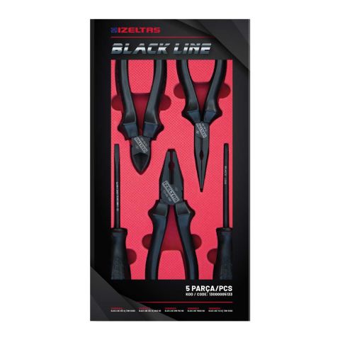 İZELTAŞ  Black Line PENSE-KARGABURUN-YAN KESKİ-TORNAVİDA Set 5 Parça 13000 005133