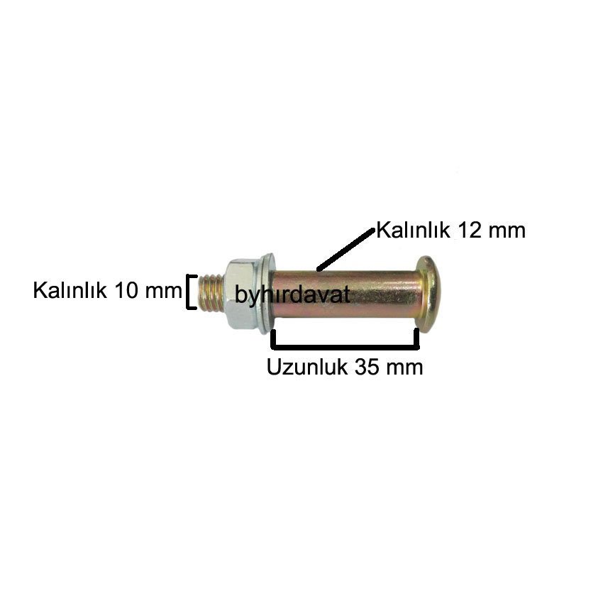 12 mm 25-50 lt KOMPRESÖR TEKER CİVATASI 12*35 mm MİL PA50L