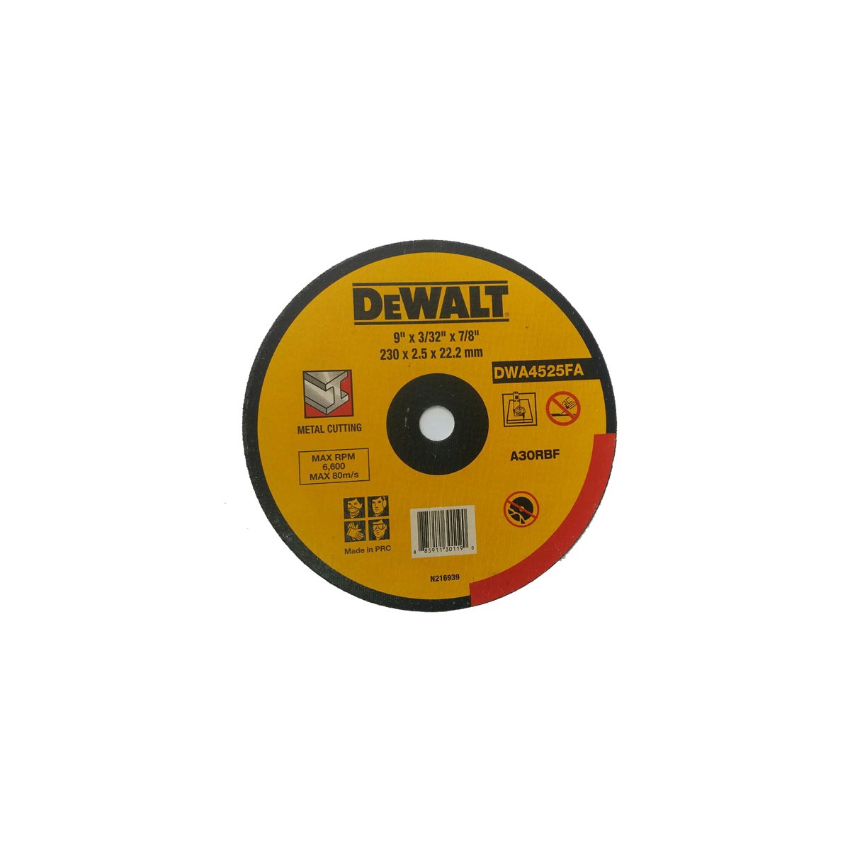 DEWALT 230*2.5*22.2 mm DÜZ METAL KESİCİ TAŞI DWA4525FA