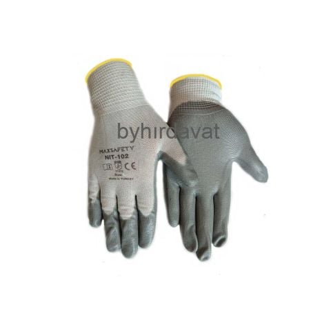 MAXSAFETY 10 No NIT-102 POLYESTER NİTRİL ELDİVEN 1 Çift