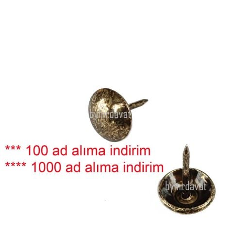 11 mm Antik Tekli KABARA RAPTİYE ÇİVİSİ 1 ad Kabare 100 ad alımda indirim vardır.