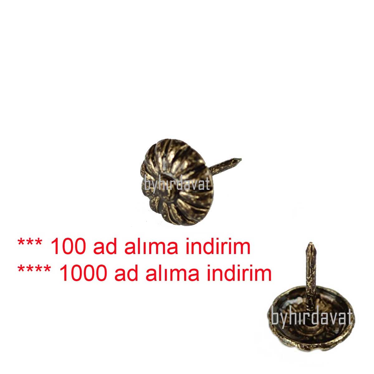 11 mm Papatya Tekli KABARA RAPTİYE ÇİVİSİ 1 ad Kabare 100 ad alımda indirim vardır.