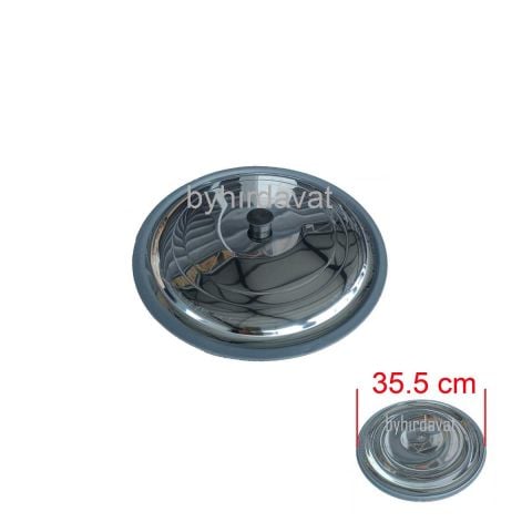 35.5 cm Kazan Üst Kapağı Krom Metal 40 lt-50 lt-60 lt YAYIK MAKİNASI ŞAHBAZ-ESKAY AYRAN TEREYAĞI HAZIRLAMA MAKİNASI KAZAN KAPAĞI