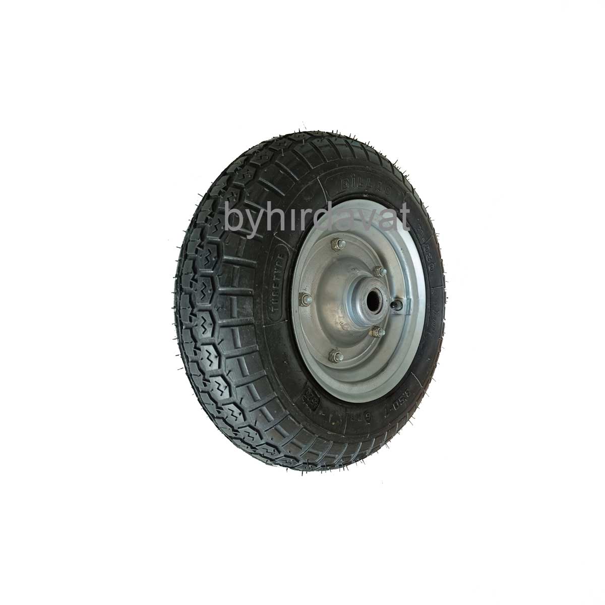 BİLLAS 3.50-7 HAVALI TEKER 20 mm 2 mm 6 Kat Kalın Metal Jantlı 350-7 EL ARABASI TEKERİ 350/7 - 3.50x7 AHIR TEMİLEME Yerli İmalat Sağlam ve Kaliteli Ürün