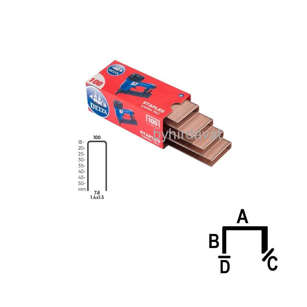 DELTA 100/40 ZIMBA TELİ Genişlik 7.8 mm 375 ad HAVALI ZIMBA TABANCASI