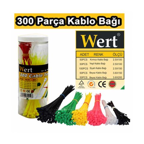 WERT 2430 CIRT KELEPÇE 300 Parça KABLO BAĞI SETİ