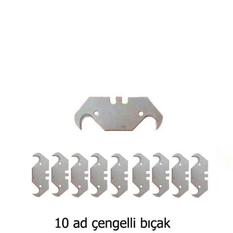 ÇENGELLİ YEDEK AĞIZ 1 pk 10 ad KANCALI MAKET BIÇAĞI Halı-Karton-Keçe BIÇAK ÇAKI TİP MAKET