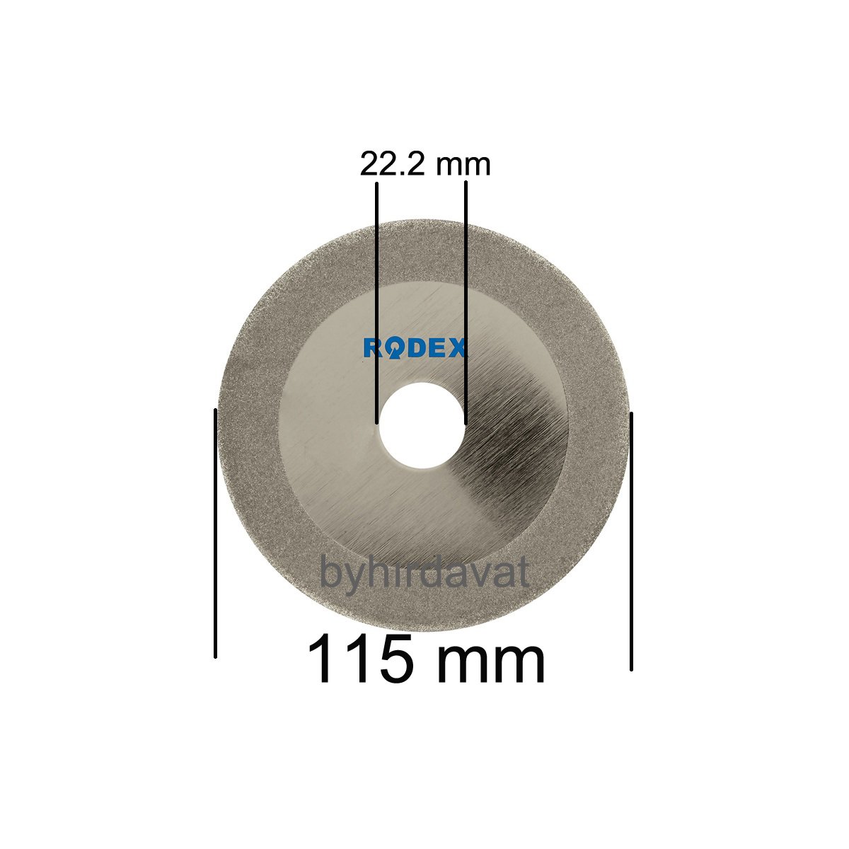 RODEX 115 mm RRC115 ELMAS CAM KESME DİSKİ ELMAS TESTERE BİLEME DİSK Taşlama Göbekli