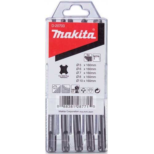 MAKİTA D-20703 SDS PLUS MATKAP UCU BETON-TAŞ DELME HİLTİ UÇ SETİ 5 Parça