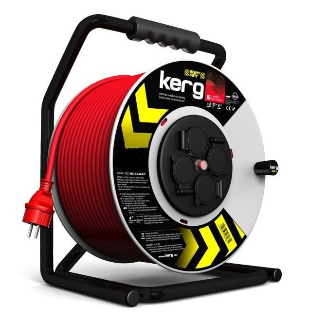 KERG 40 mt 3*2.5 mm PROFESYONEL MAKARALI UZATMA KABLOSU SEYYAR KABLO Ağır Hizmet Kaliteli Ürün MAKARALI KABLO