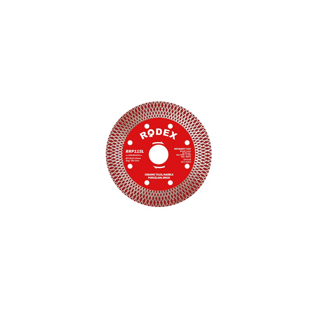 RODEX 115 mm RRP115 KURU ISLAK KESİMLİ DEV BÖLÜMLÜ AGRESİF ELMAS TESTERE BIÇAĞI ELMAS KESME DİSKİ ELMAS BETON KESME DİSKİ DUVAR-GRANİT-MERMER-BETON-TUĞLA