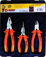 RİCO RC0131 PENSE Seti 3 Parça MAX.1000Volt PENSE-KARGA BURUN-YAN KESKİ ELEKTRİKÇİ SET