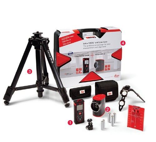 LEİCA LINO SET 80 mt LAZER METRE LAZER HİZALAMA TRİPOD D210-L2-TR170 ÇANTALI MESAFE ÖLÇER
