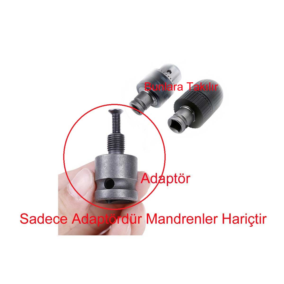 1/2 SOMUN SIKMA MATKAP MANDREN ADAPTÖRÜ SOMUN SÖKME MAKİNESİNİ MANDRENE ÇEVİRİCİ APARATI VİDALAMA MATKAP DÖNÜŞTÜRÜCÜ Mandren Dahil Değildir HAVALI-ELEKTRİKLİ-AKÜLÜ