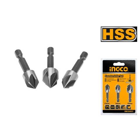 İNGCO 3 lü HAVŞA AÇMA SETİ HSS ÇELİĞİ İNG-DBCS0031