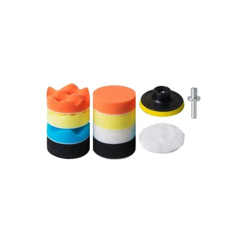 RODEX 115 mm PASTA CİLA POLİSAJ SÜNGERİ PEDİ SETİ Cırt Tabanlı OTO OTOMOTİV PARLATICI 11 Parça M10 TAŞLAMA ve MATKAP