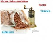 12 cm PİRİNÇ KETEN TOHUMU ÇÖREKOTU DEGİRMENİ