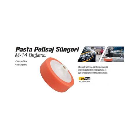 180 mm OTO POLİSAJ SÜNGERİ M14 TAŞLAMA