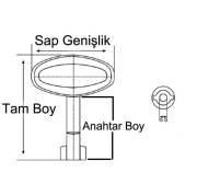 5.5 mm 45 mm YAYLI PANO ANAHTARI DOUBLE GÖBEK Küçük