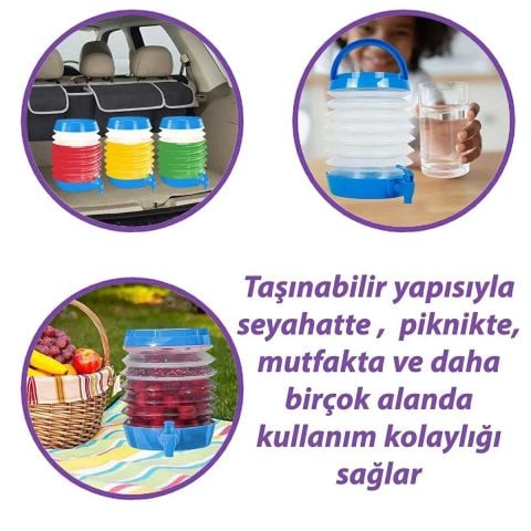 SU SEBİLİ KATLANABİLİR Kırmızı TERMOS ÇEŞMELİ KÖRÜKLÜ 5.5 Litre PİKNİK KAMP SU AYRAN MEŞRUBAT İÇECEK BİDONU