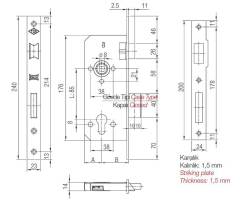 KALE 152R SİLİNDİRLİ GÖMME KİLİT 35 mm