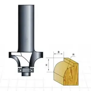 12 mm 14502 AHŞAP FREZE BIÇAĞI 1-5/8*12 BALIK SIRTI Düz Rulmanlı Çift Bıçak