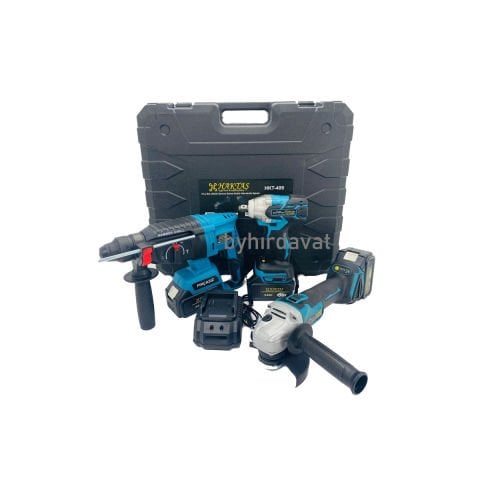 HAKTAŞ HKT409 AKÜLÜ KIRICI/DELİCİ-TAŞLAMA-SOMUN SIKMA 3 lü SET KÖMÜRSÜZ MOTOR 3 ad Lityum Batarya Akü