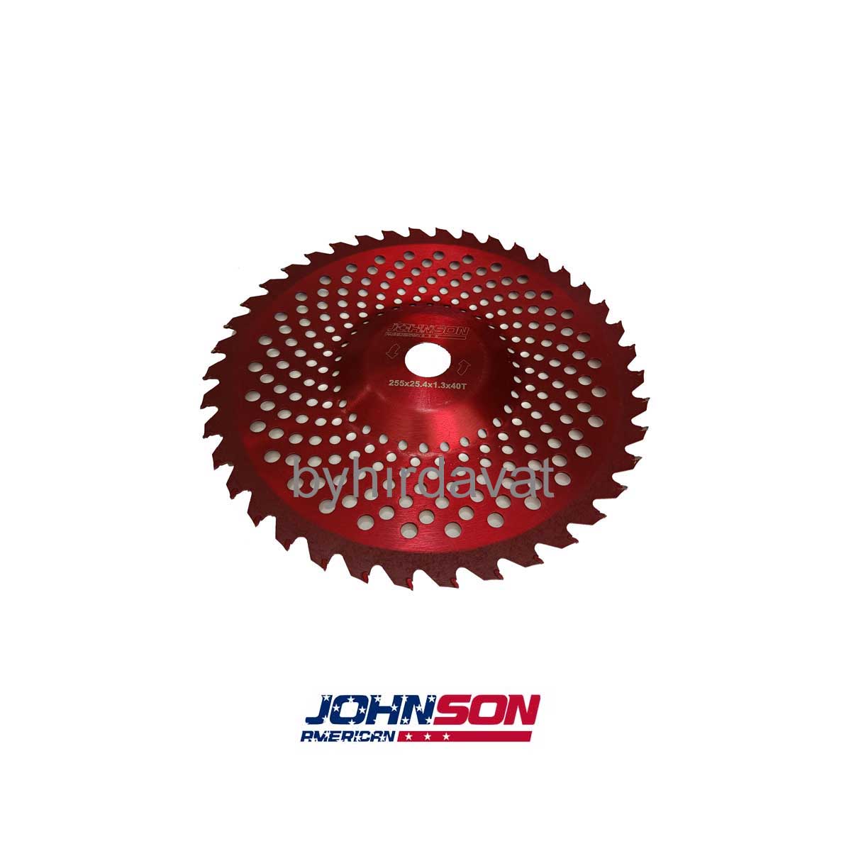 JOHNSON 255 mm TEFLON KAPLAMA Kırmızı Kaliteli Ürün Bombeli Göbek ELMAS DAİRE TESTERE MOTORLU TIRPAN JN-255-40ERO