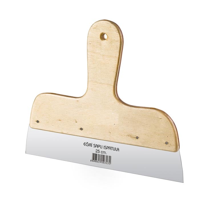 25 cm EĞRİ SAPLI SPATULA Destek Demirsiz Esnek ALÇI BOYA ISPATULASI