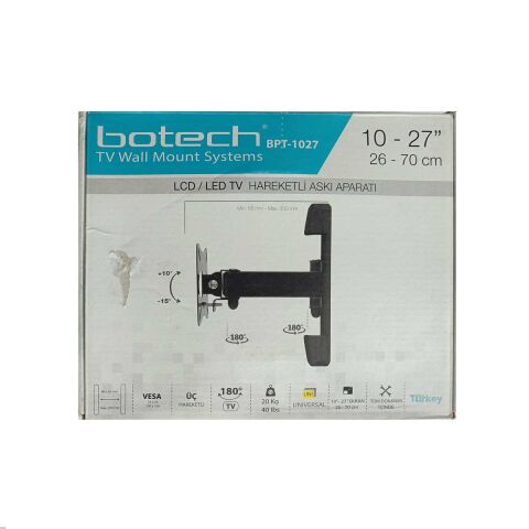 BOTECH BP-1027 ÇİFT KOLLU TV ASKI APARATI Televizyon Askı Aparatı Dönerli Mesafe Ayarlı