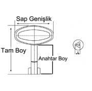 8 mm 45 mm YAYLI PANO ANAHTARI ÜÇGEN GÖBEK