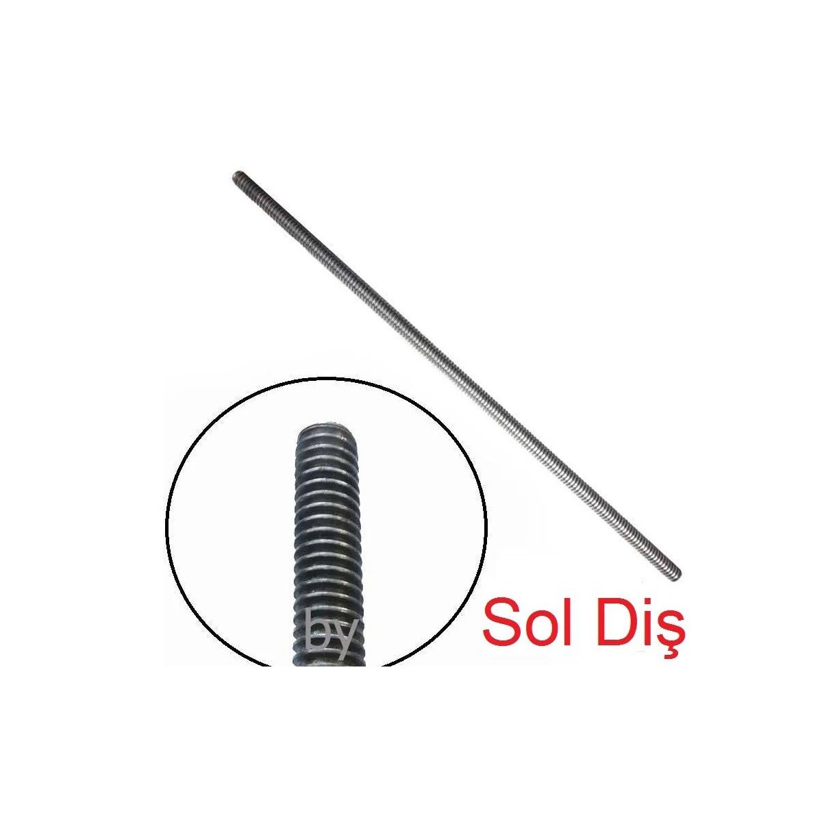 M30*6 TRAPEZ DİŞ Diş GİJON 1 mt Sol Diş CİVATA (KARE DİŞ Arama için) GJON