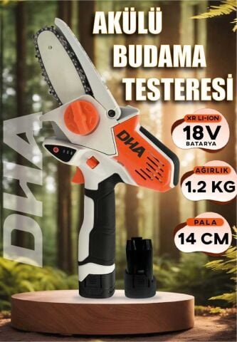 DHA XR Lİ-ON AKÜLÜ TESTERE ZİNCİRLİ AĞAÇ KESME TESTERESİ 2 ad Lityum Akü BUDAMA TESTERESİ Şömine-Mangal-Soba
