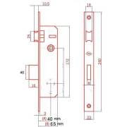 İTO 740R/40 EXTRA GÖMME KİLİT 40 mm Krom OVAL İÇ KAPI AHŞAP