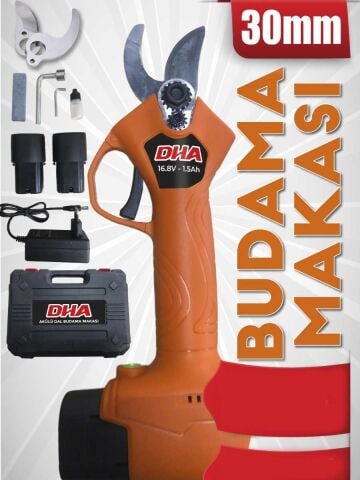 DHA 16.8 V Li-ion AKÜLÜ BUDAMA MAKASI 1.5 Ah 30 mm 2 AKÜLÜ BAĞ MAKASI AĞAÇ BUDAMA