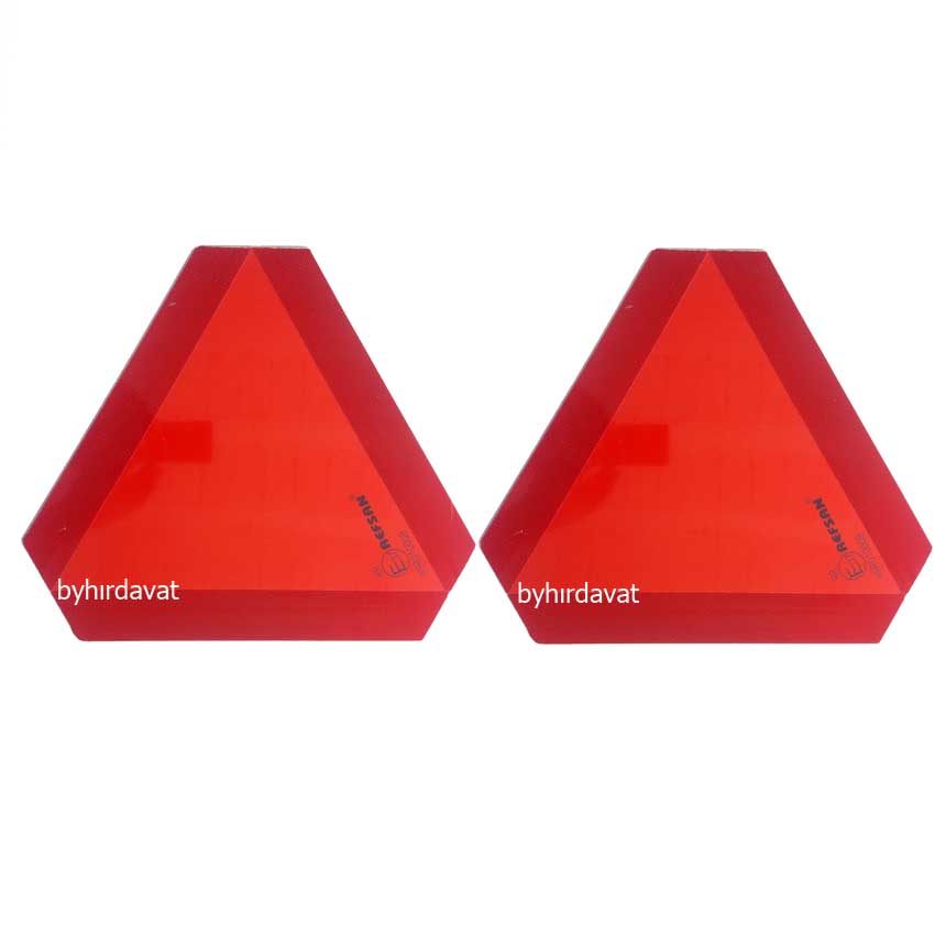 ÜÇGEN REFLEKTÖR FOSFORLU 2 li set İKAZ OTO TRAKTÖR REMORK için E37 TRAFİK ONAYLI