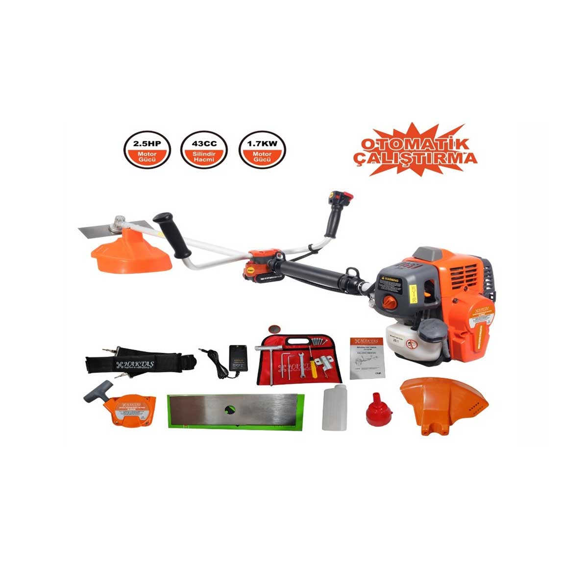 HAKTAŞ JS-CG430 BENZİNLİ OTOMATİK YAN TIRPAN 43CC MOTORLU TIRPAN