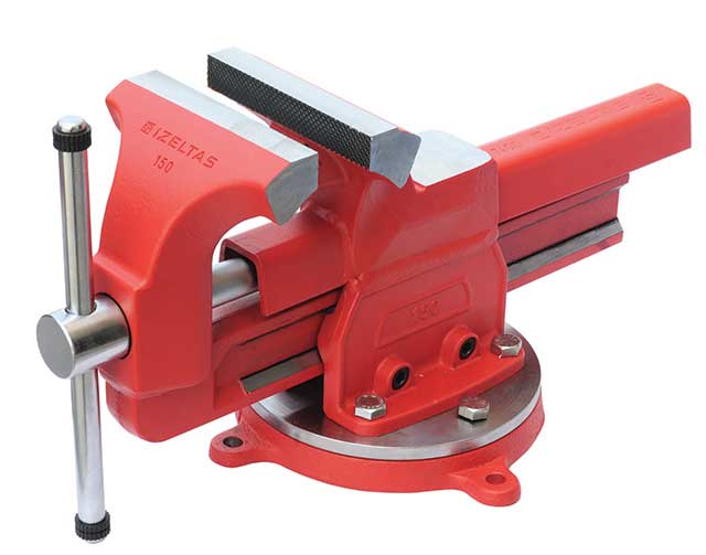 İZELTAŞ 100 mm DÖĞME ÇELİK DÖNER TEZGAH MENGENESİ