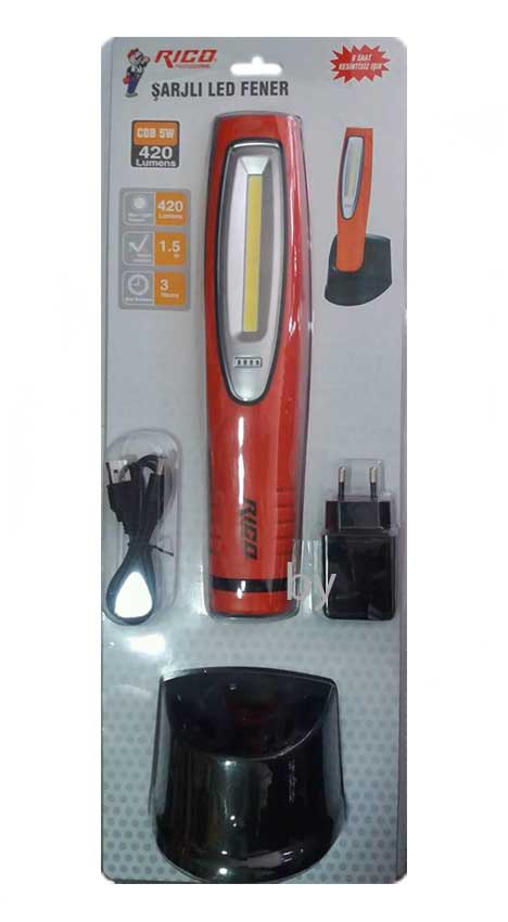 RİCO RC0030 ŞARJLI FENER LED EL LAMBASI ŞARJLI LAMBA