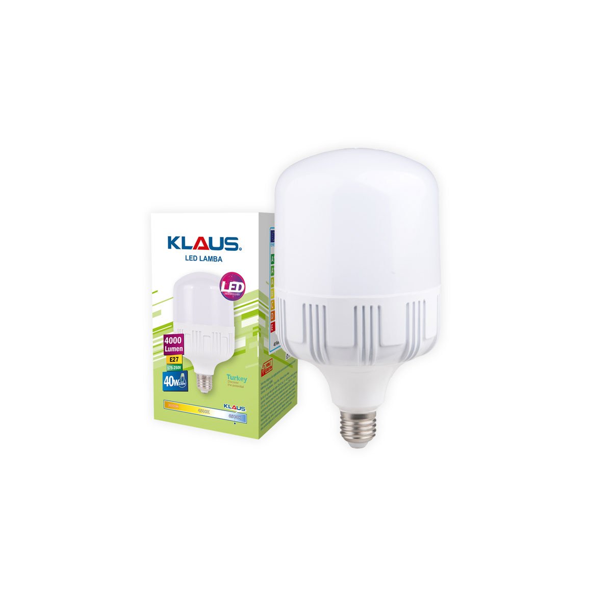 KLAUS 40 Watt LED EKO AMPÜL Tasarruflu LED LAMBA 4000 Lumen