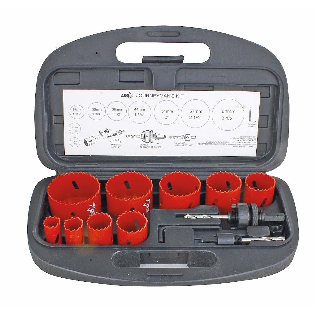 LEO 13 Parça 19-64 mm Bİ METAL PANÇ SETİ Ahşap-Alçıpan-Mdf-Sunta-Metal Sac-Alüminyum-Plastik