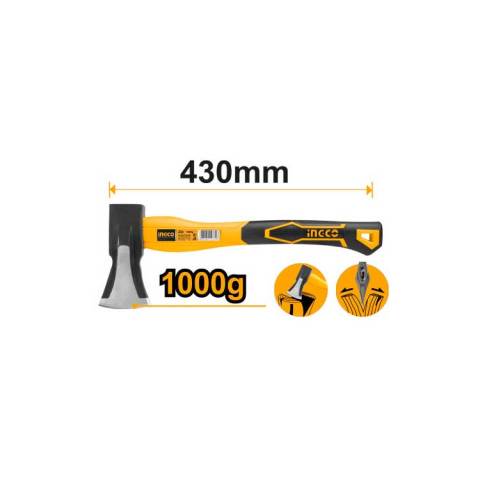 İNGCO 1000 ğr FİBERGLAS SAPLI BALTA İNG-HAX03010008 KAMP ve ORMANCI NACAK