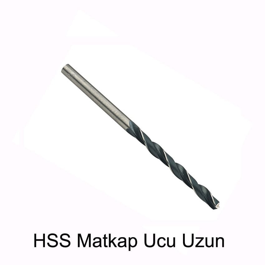 3.5 mm 110 mm HSS MATKAP UCU UZUN DIN 340 AHŞAP-ALÜMİNYUM-DÖKÜM-ÇELİK-METAL-PLASTİK